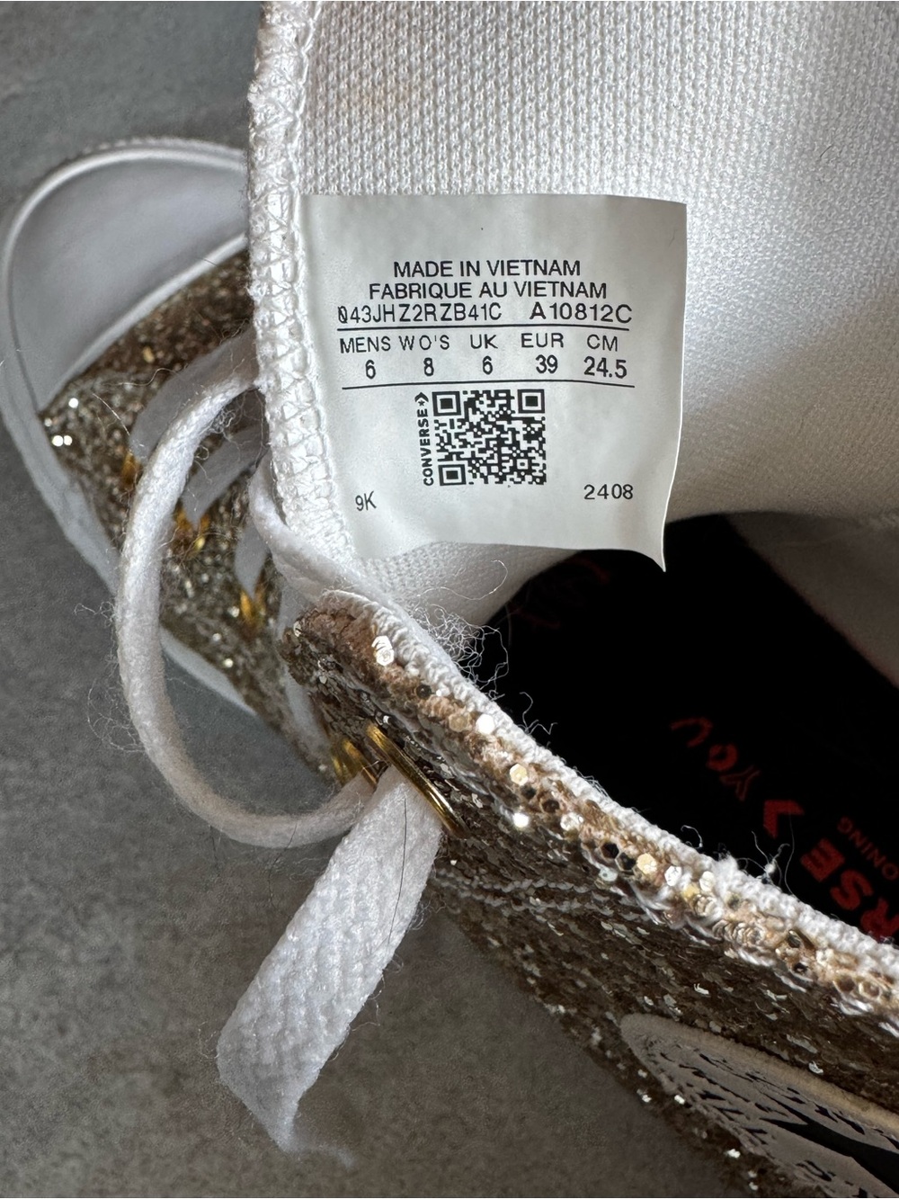 Gold glitter high top converse - Picture 8 of 10